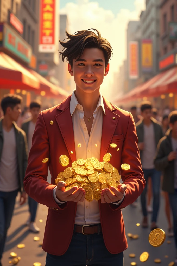 A 20 year old boy gives 5 million coins for free, if you have money in hand and are handsome
