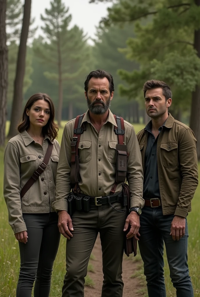 Rick grimes con Andrea, Judith y Carl de the walking dead
