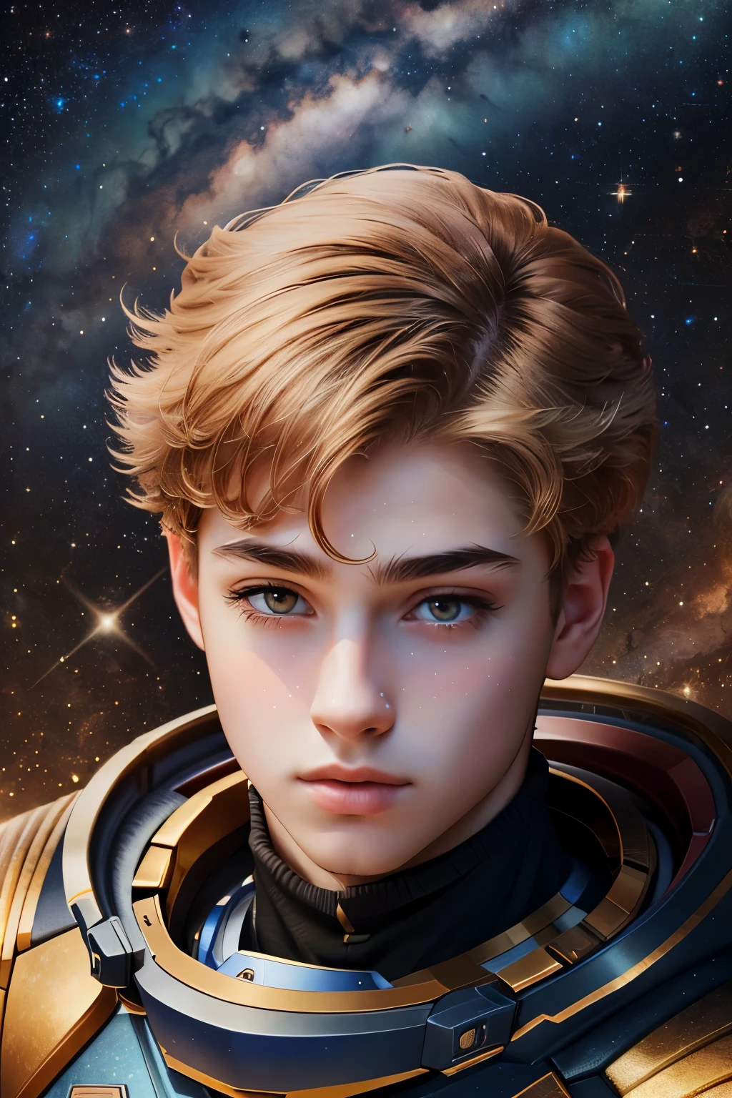 best masterpiece, realistic , Ultra detailed, Cosmos, Milky Way, Virgo Zodiac Sign ,Constellation Cygnus, Portrait of an extraordinary guy - ************ , The Ideal of Beauty !