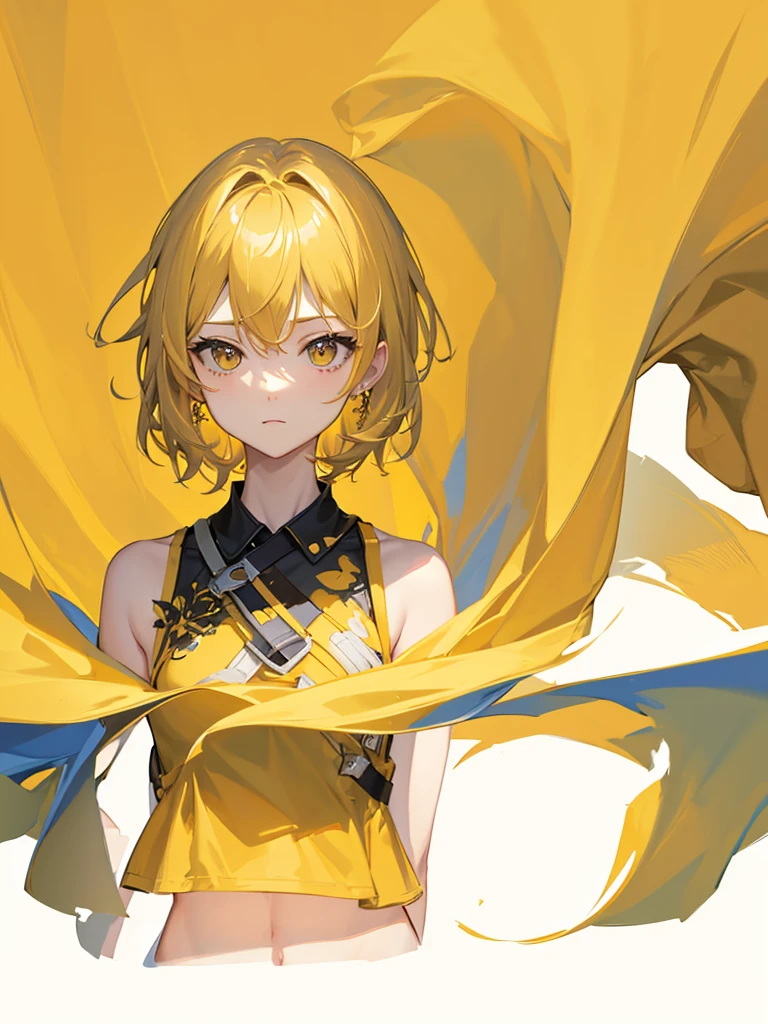 male、man、High resolution, Simple Background, Highest quality, High detail, Very Short Hair、Hair lift、Messy Hair、Yellow Hair、Painter