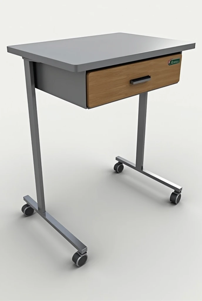 Laptop table 1.20 length 50 cm depth for bed with drawer with castor 1.20 meters of iron 2 legs hospital type 