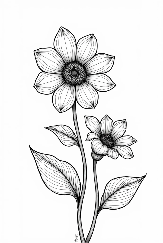 Adult coloring books、Line art、Monochrome、Cute Flowers、multiple、beautiful