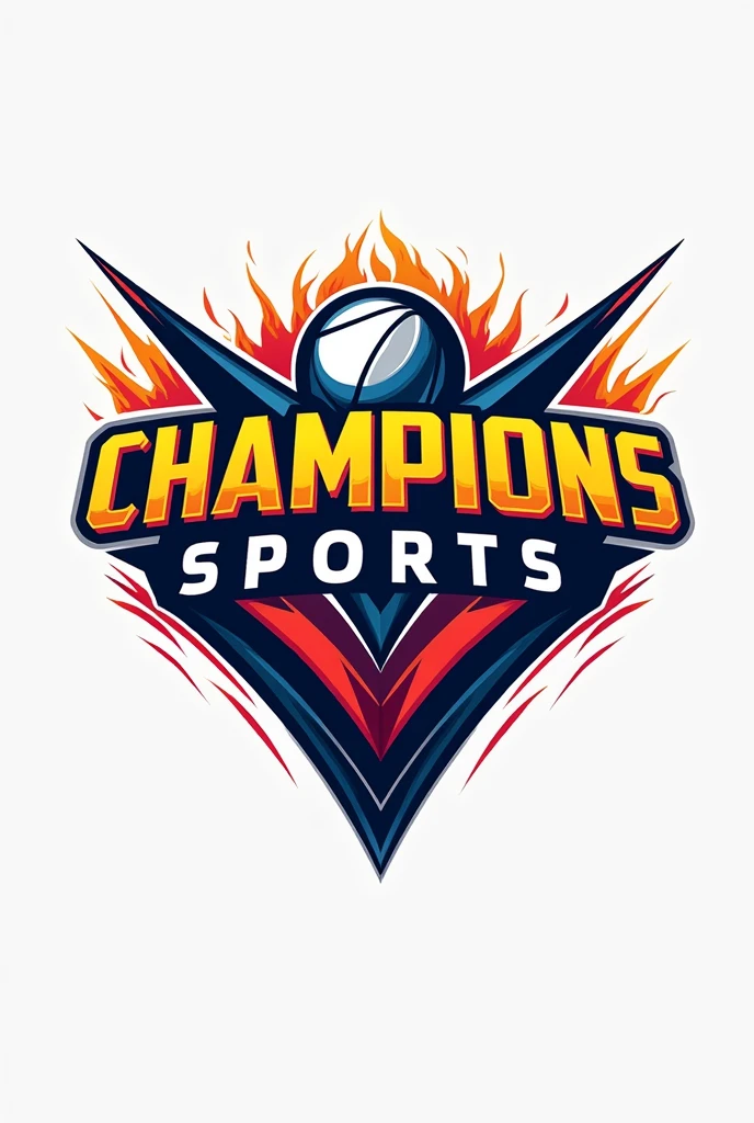 I need a logo for my business. My business is called "Champions Sports" and this one is about sportswear. I need you to create the logo with only the letters CHAMPIONS SPORTS and add something creatively related to it with bright colors.