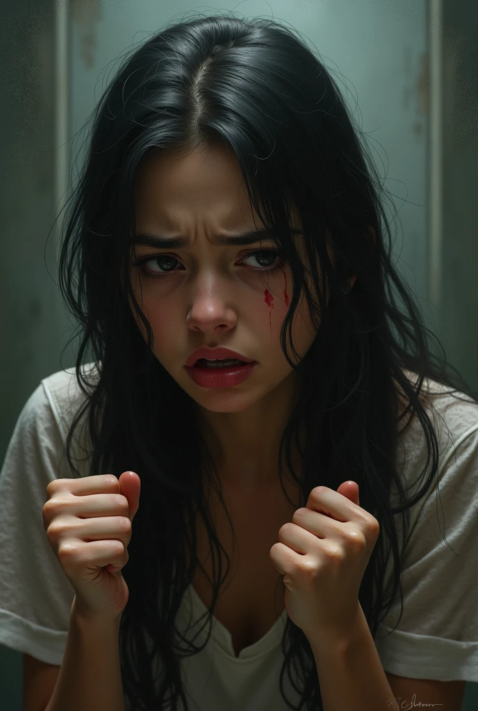 A young woman always curses her fate