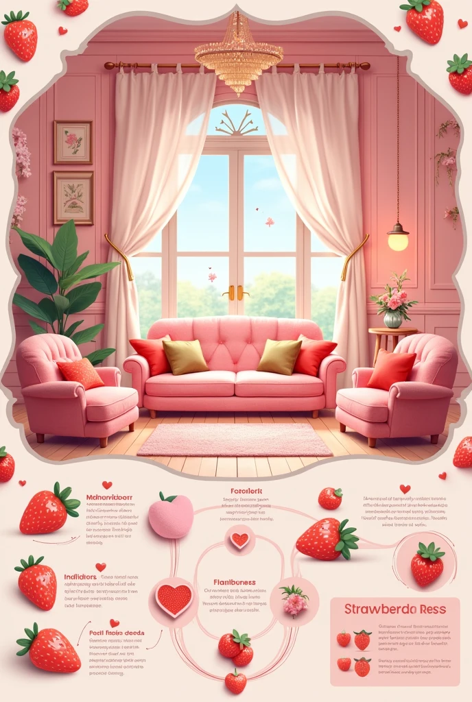 Strawberry Room Interior Design Infographic 