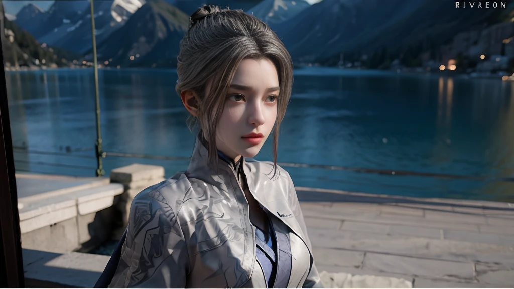 masterpiece,Game Art,Best picture quality,Maximum resolution,8k,(Upper Body),Unreal Engine 5 rendering works,(Digital Photography),(Boy boxing),Short hair details,(The eyes are very delicate),(Has short grey hair:1.4),(Perfect body),(Black robe),(background:mountain peak),light,night,Ray Tracing,RAW photos,((3D Unreal Engine)),OC rendering reflection mode