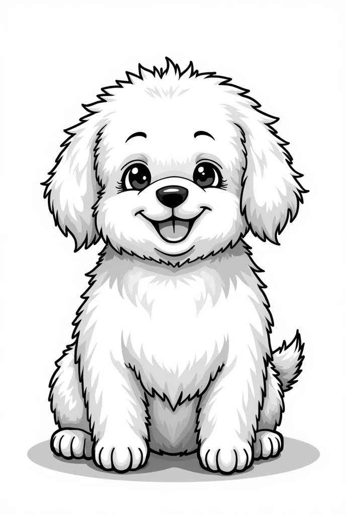 Adult coloring books、Line art、Monochrome、Cute dog