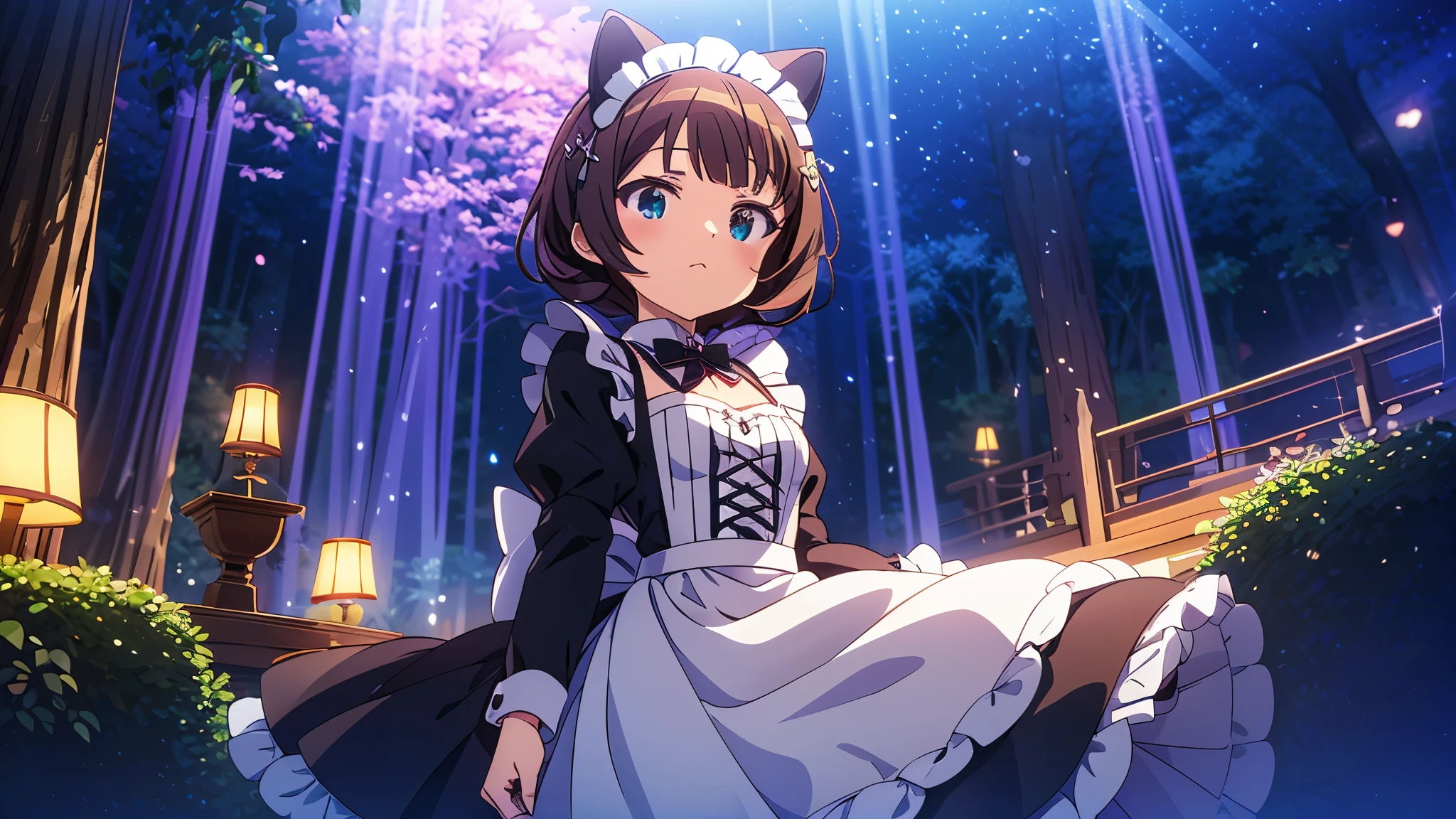 a close up of a person in a dress and a cat ears, maid outfit, anime girl in a maid costume, I will deny the matter, live2d virtual youtuber template, anime cat girl in a maid costume, maid, a maid in a magical forest, magical girl style, maid dress, cat boy cosplay! maid! dress, change