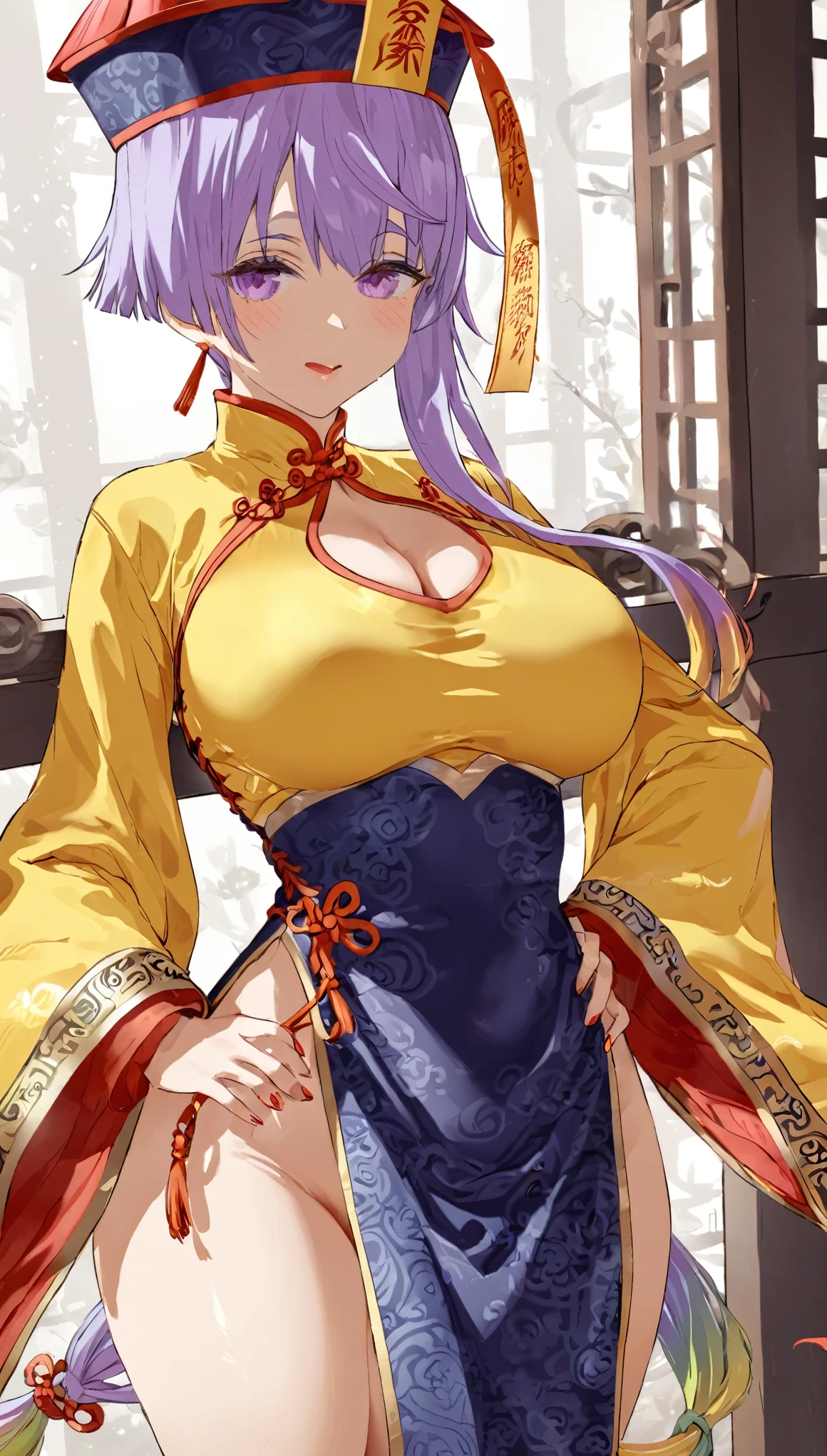 Rainbow Hair,Jiangshi,Golden Clothes,Chinese clothing,