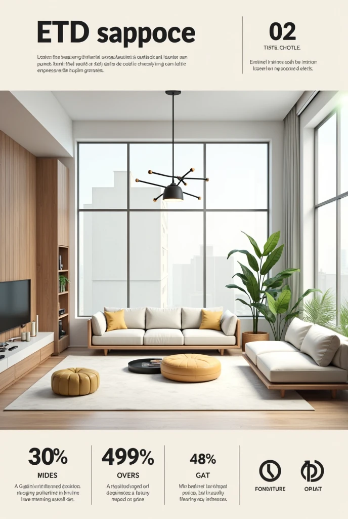 Infographic interior design room 
