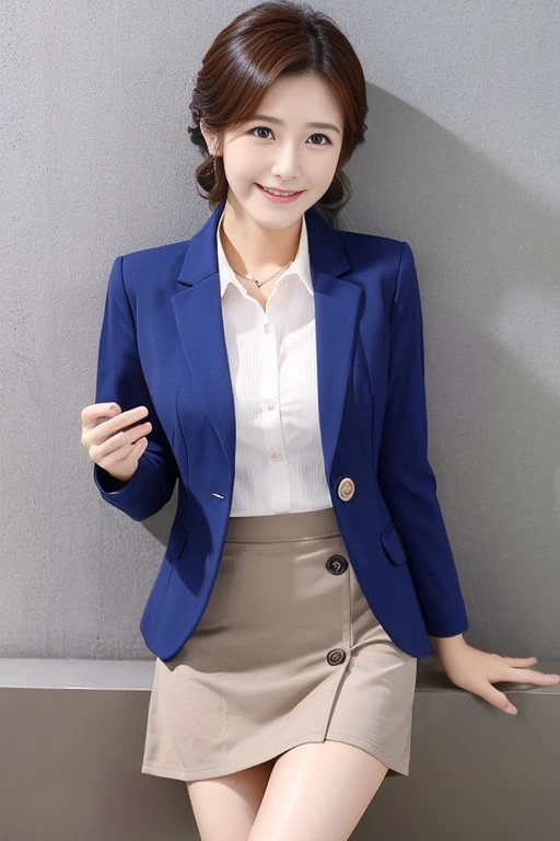 Beautiful Japanese Women、Beautiful Mature Woman、上品なsexyさ、sexy、blazer、Cotton tight skirt、smile、round face、Updo、Thighs、