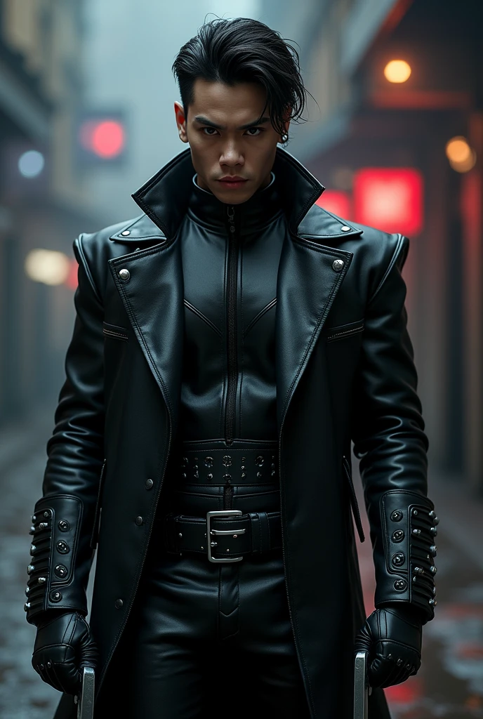 Jackson Wang, the K-Pop singer, dressed as Blade the Vampire Slayer