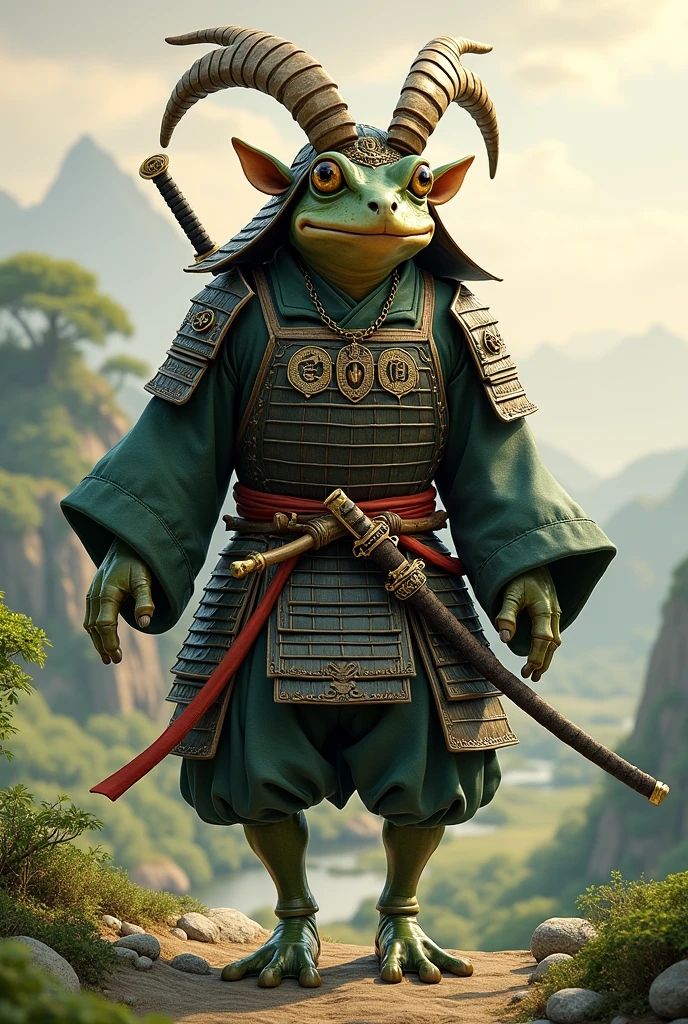 (Anime: 1.2), Hybrid of a frog and a goat with style samurai