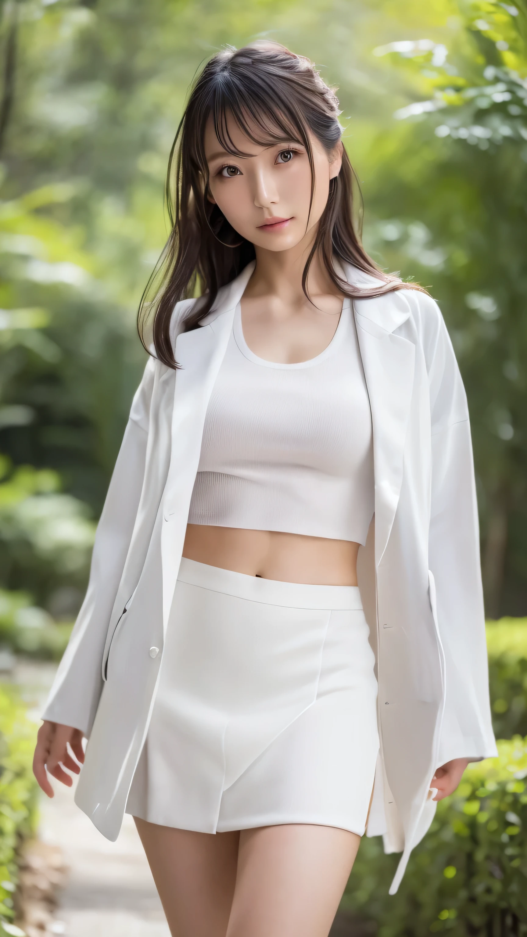 (Highest quality, 8k, 32K, masterpiece, Ultra-high resolution:1.2),Beautiful Japanese Women Photos, (Female doctor:1.0), (White,mini skirt)