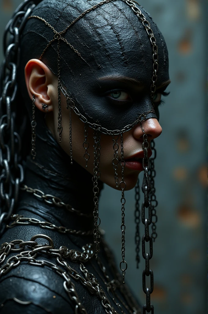 Can u make a digital art of a character wearing chains