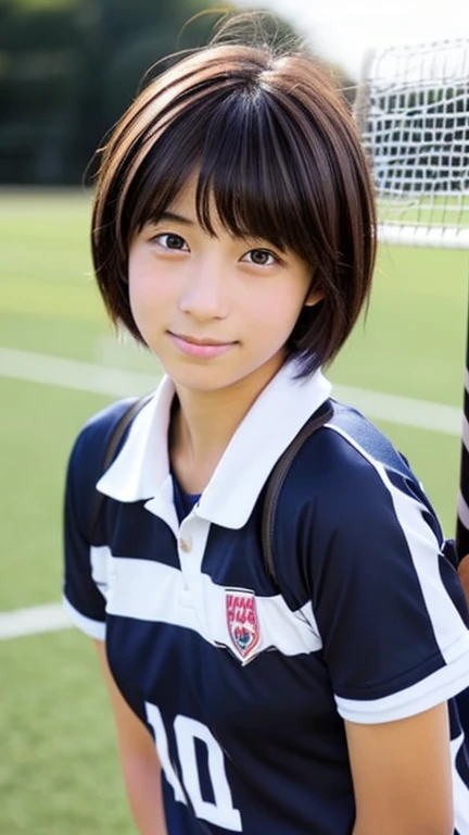 Japanese female junior high school student who is a field hockey player、Boyish ultra-short hair、Dark brown hair color、I'm extremely sunburned、Sexy Tank Tops、masterpiece、High resolution、high quality、realism、Natural skin texture、Messy hairstyle