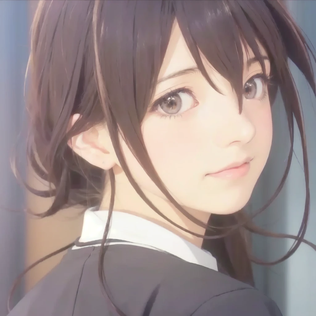 anime girl with long hair and brown eyes looking at camera, kyoto animation still, anime visual of a cute girl, anime visual of a young woman, in style of kyoto animation, makoto shinkai style, makoto shinkai art style, anime best girl, close up of a young anime girl, serene smile, still from anime, still from tv anime