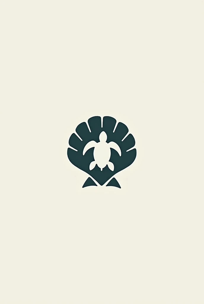 Make a minimalist logo of a seashell with a turtle inside