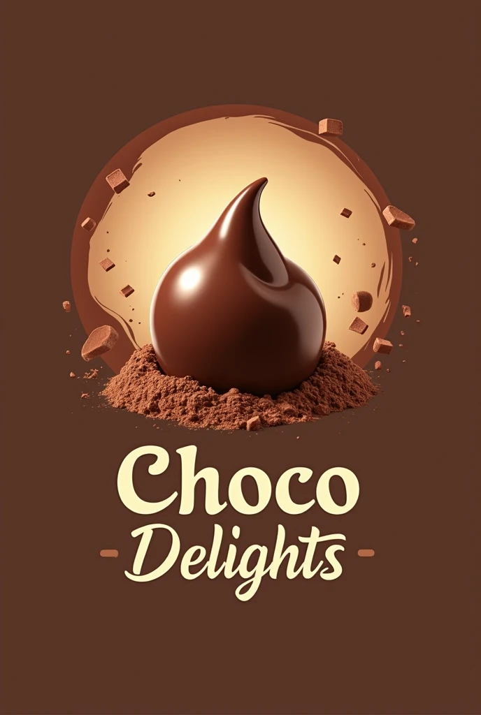 Logo which is called "Choco Delights" and have a chocolate as a design