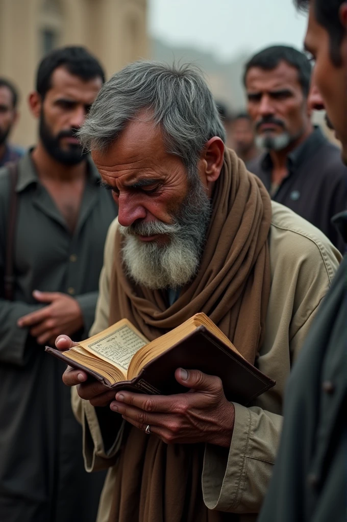 A poor man near cabr and his speech Qur'an. And his crying and others people crying