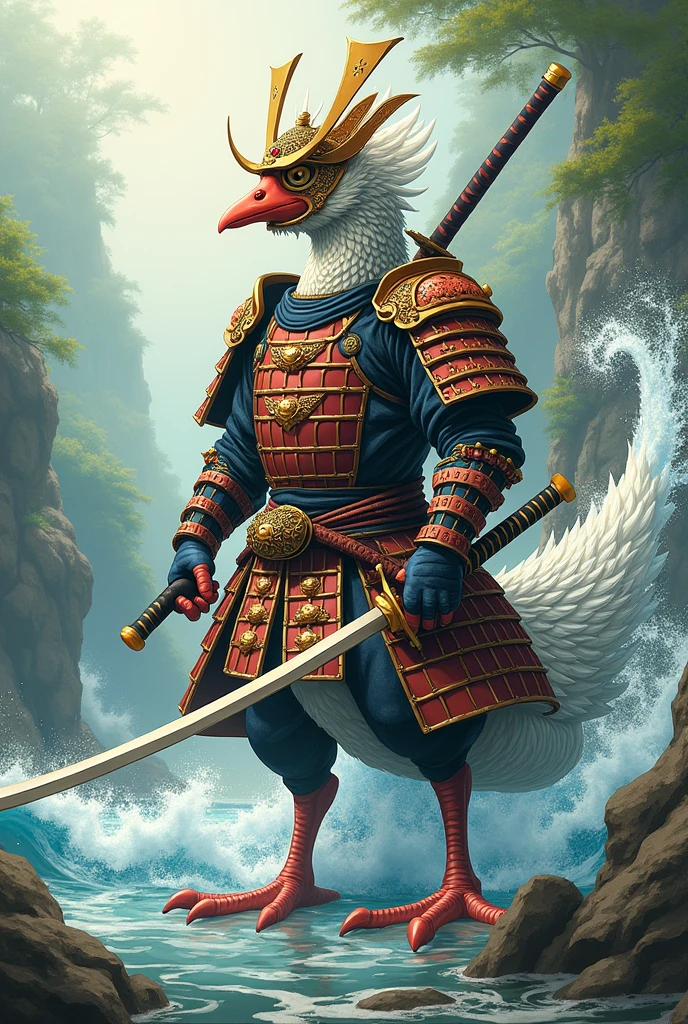 (Anime: 1.2), Hybrid of a goose and a fish with style samurai
