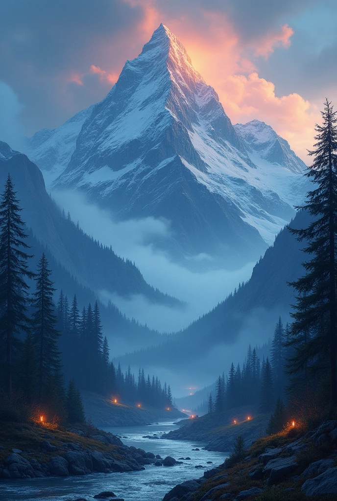 Envision a mystical mountain