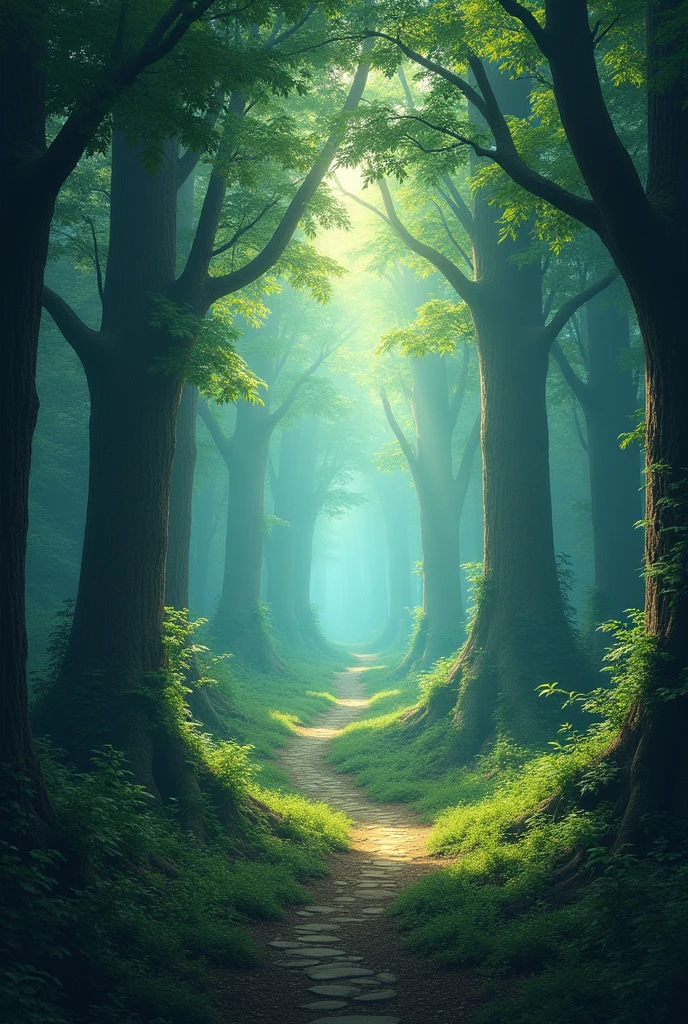 Envision a mystical forest