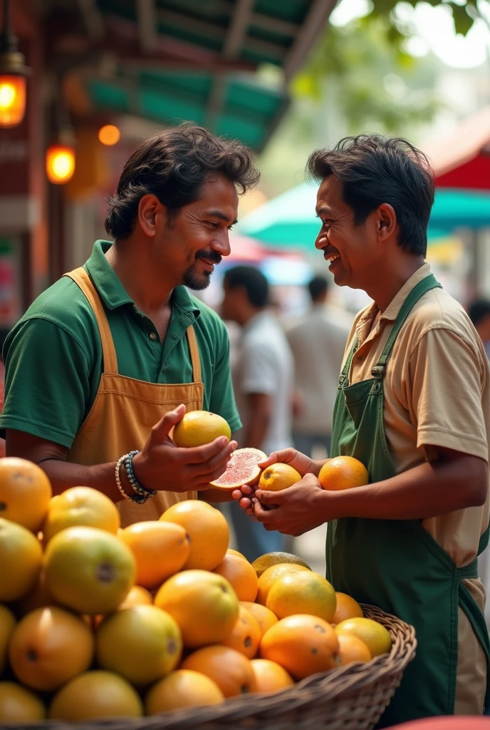 A man came to a fruit seller and said, "Brother, I really want to eat guavas. I don't have money now. I will pay your money after a few days." guava seller give him 1 kg guava