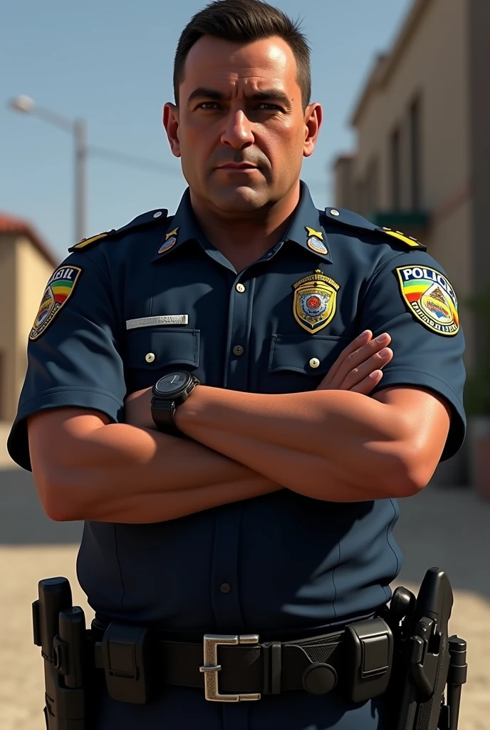 Paraguayan police officer with arms crossed gta 5 fivem character 