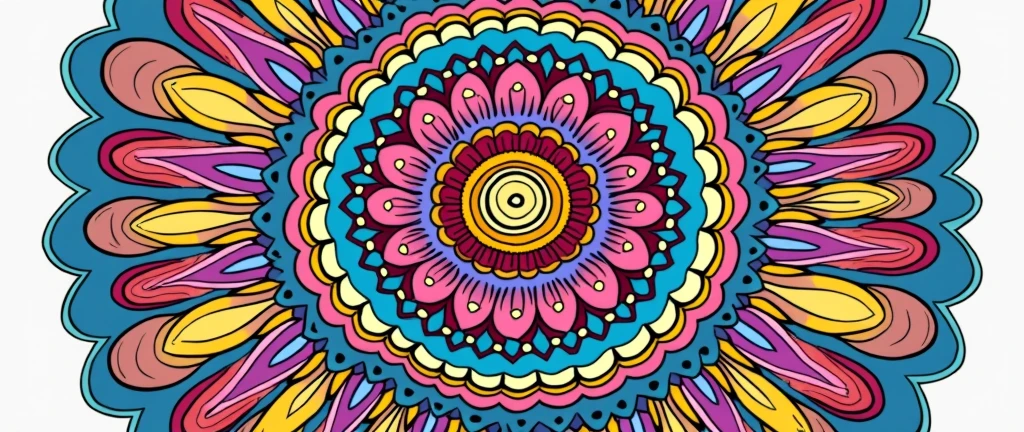 Create a creative and easy-to-make mandala, already colored