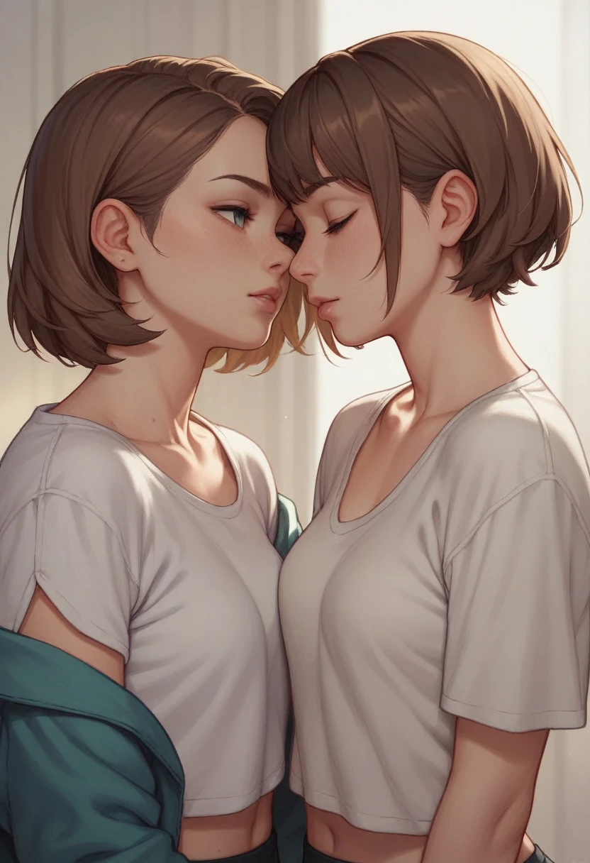 top quality、a high resolution、detailed background、Very little teenage girl、(two girls:1.5)、Brown hair、child&#39;s face，Glasses，Bobcat、Ponytail、flat chest:1.3、very short stature，Very thin hips、White knee-length socks、loafers，Navel，children&#39;no panties, She showed me her panties with a happy expression on her face...，Laugh playfully、smile、small and cute，raise，school bag，Bruises and gestures，
