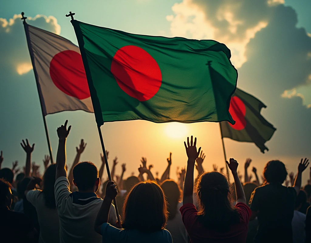 Motherland or Death. Bangladesh. Bangladesh flags.