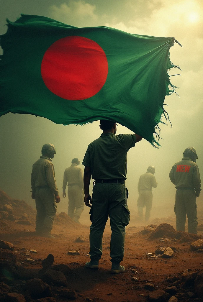 Motherland or Death. Bangladesh. Bangladesh flags.