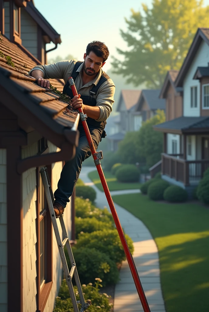 Cleaning the gutters