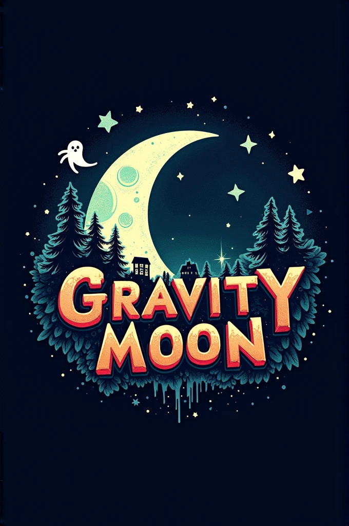 A gravityfalls logo that has the word grabitymoon in it