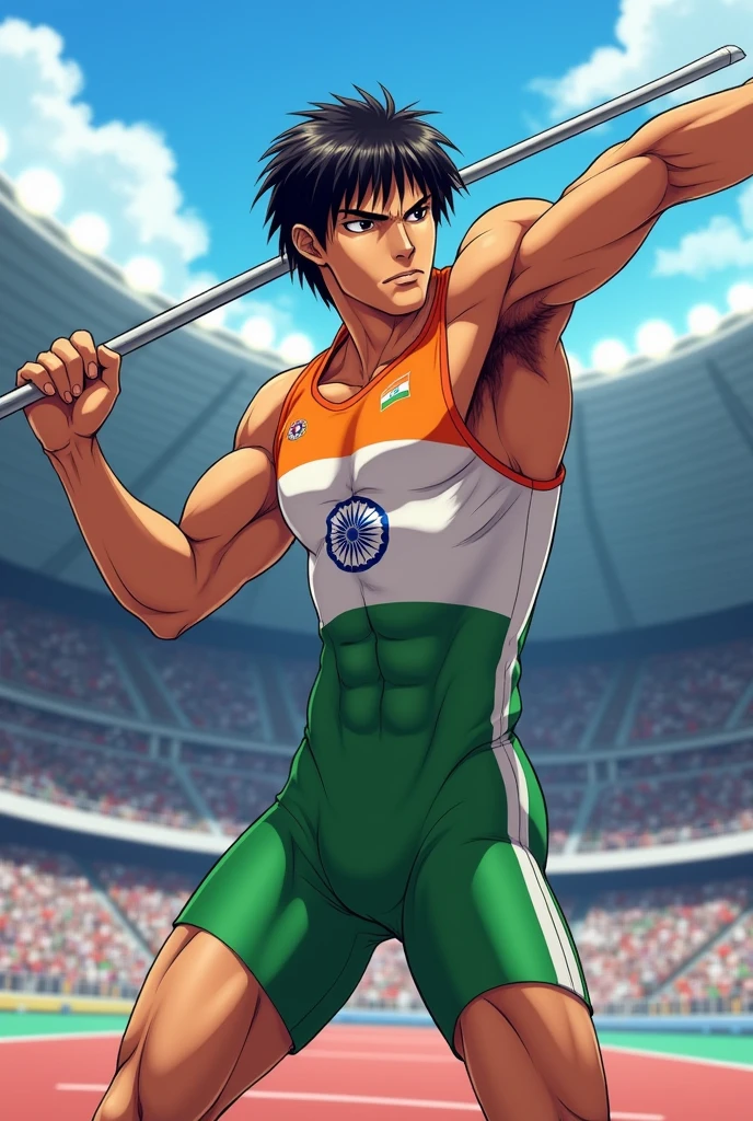 Congratulations for winning sliver madel Neeraj Chopra as anime character 