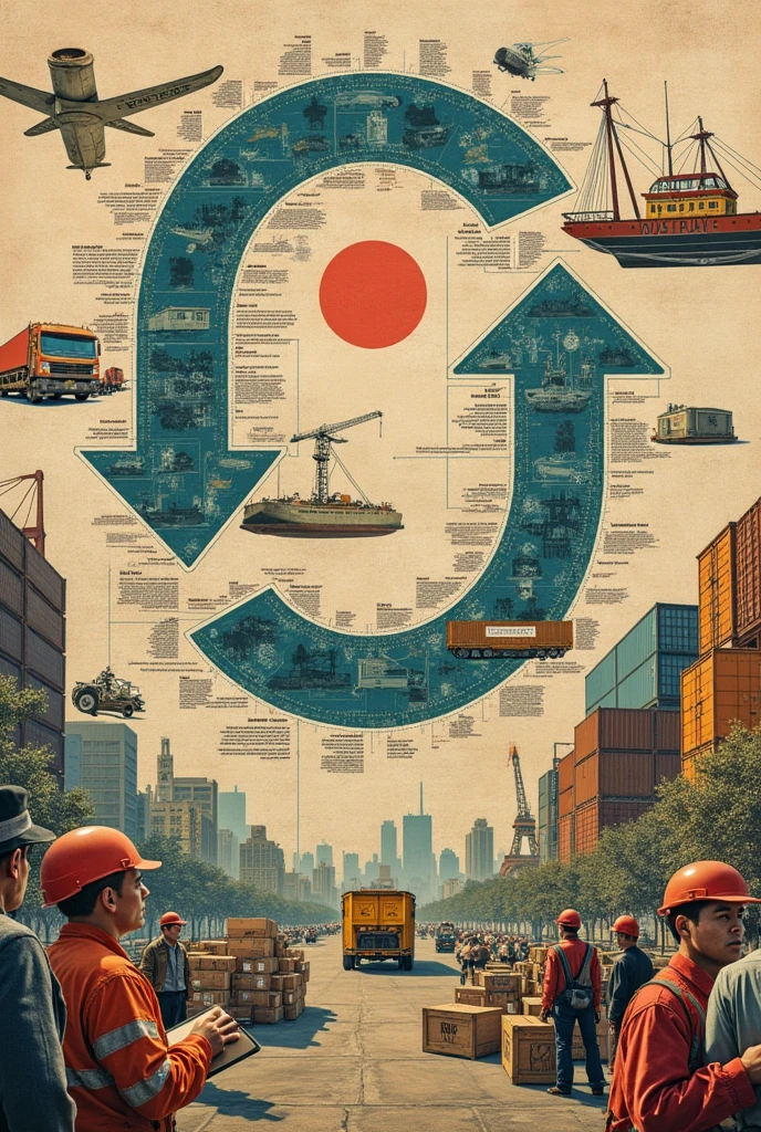 collage of The history and evolution of the supply chain
