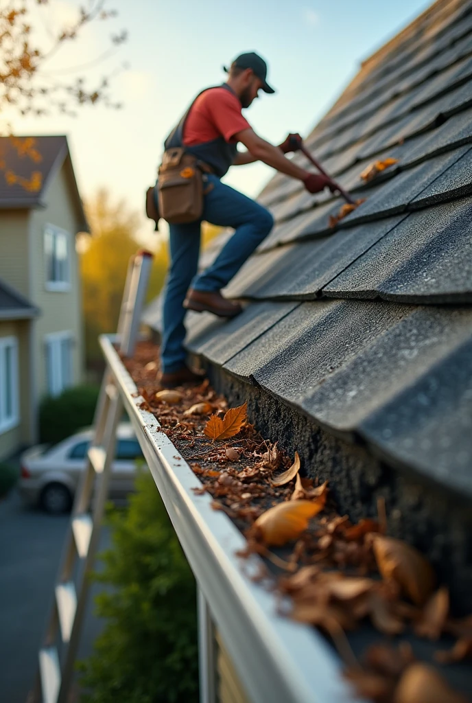 Cleaning the gutters