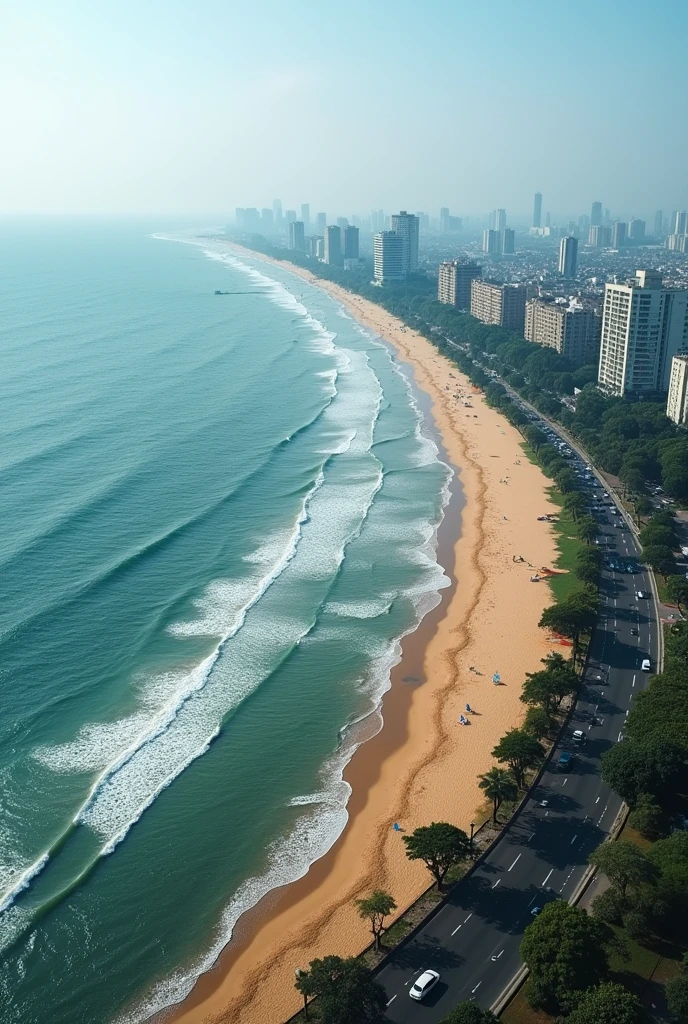 MUMBAI MARINE BEACH DRIVE IN AREAL VIEW SHOT