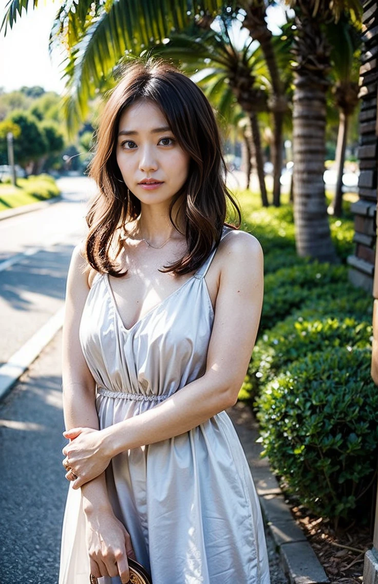 、Palm Tree、Lens flare、Hawaiian Landscape、Photos that make you feel midsummer、bright々and pouring sunlight、(Barely、:1.4)、ビーチでBarely、Excited girl、The sky turns red、、Light brown hair、Elegant hairstyle、Blue Eyed Woman、A woman with a cute upward gaze、When the sky gets dark、The sky turns red as the sun sets、Luxury Bagedium Shorthair:1.4))、The sun shines on her、Light brown hair、Light brown hair、The sky was dyed red、There are clouds、private's cute、彼女のAmple breastsは服の上からでも明らかです.、輝く太陽はとてもbeautiful、Dusk is approaching、Lens flare、I can see the sunset、((Sunlight reflecting off the ocean、Ocean View、The sun shines on the sea、'beautiful.、Small earrings、private'evening、Birds are also flying、、Brown Hair Color、Tying up hair、The woman is on the right:1.4))、Luxury leather belts、Shiny clothes、Light beige hair color、Background Blur、Braid only the front hair、Light brown hair、{{Cowgirl Shot}}、((Close-up shot from the waist up、Ample breasts:1.4))、Braid only the front hair、Cowboy Shot、((Ample breasts))、Full body photo、ring、Tuck your hair behind one ear、Silver Necklace、smile、 Elegant ponytail、Caustics、Highly detailed photos、Very beautiful and ideal short hair、Super no makeup、(8k、RAW Photos、Highest quality、masterpiece:1.2)、(Realistic、Realistic)、1 girl、((Medium Short Hair、Looking into the camera:1.4))、Hair blowing in the wind
