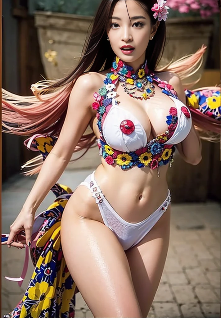 Flower Fashion、Super Sentai、Japanese special effects heroine，Japanese Supermodel、Sex services、Sex with the audience、Uncontrollable orgasm、Uncontrollable orgasm、Piercing orgasm. Piercing Joy.、、Release Eros、Mod Chick Hero Costume、(10 Head and body),the body is slim、Big Breasts、Floral、クェクェ最高masterpiece、Ultra-high resolution,((Realistic Light, Highest quality, 8k, masterpiece :1.3)), Frank, One Girl, Big Breasts、Running, Nipples pinched、Beautiful woman with perfect figure :1.4, Stomach　、expose as much skin as possible、、Sexy Sexy、Ecstasy nipple massage、、
