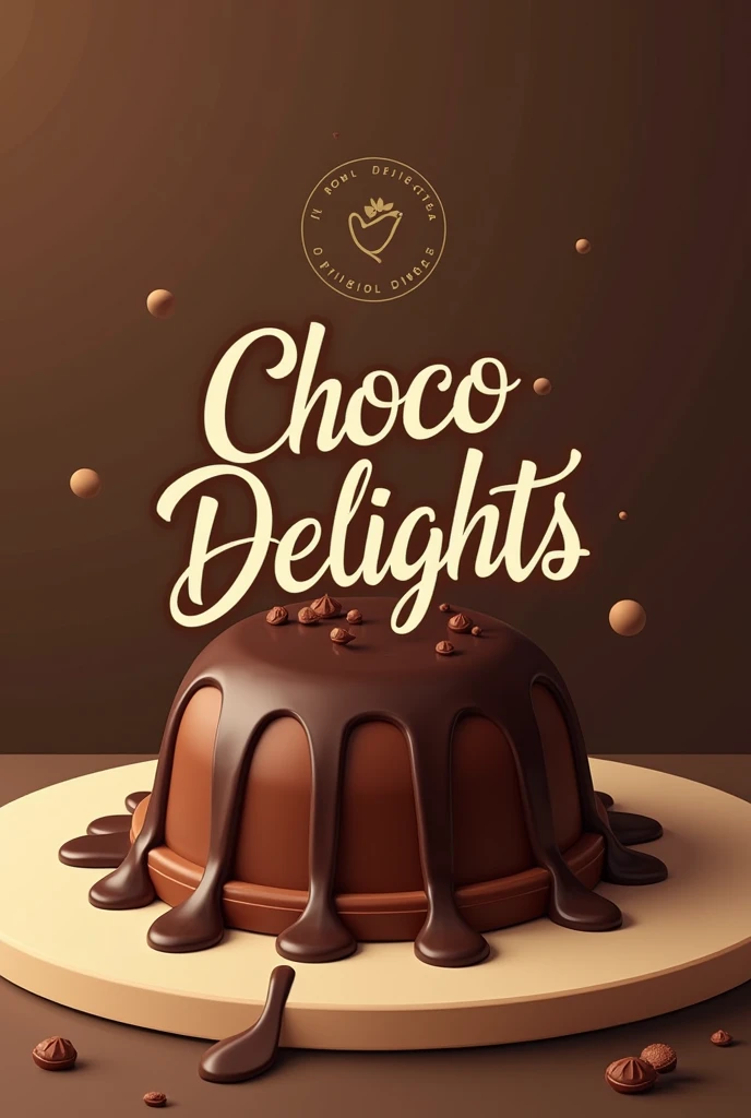 Logo that is called "Choco Delights" in Spanish and with a chocolate as a design please