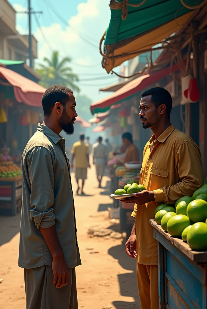The man tell to guava seller oh brother i could not make all of ramadan It was my mistake
