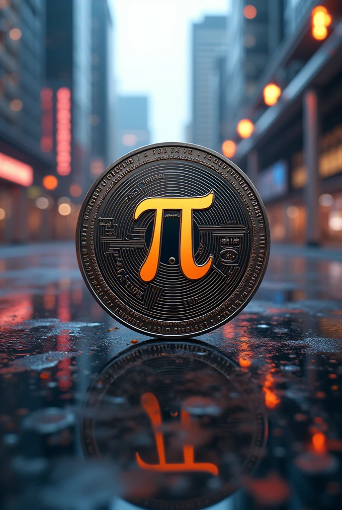 ((best quality)), ((masterpiece)), (detailed), perfect coin, golf coin, π in middle, city, cyberpunk, infinity