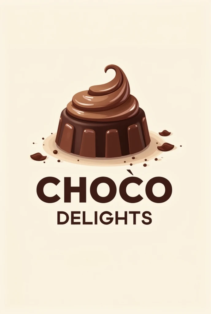 Logo that is called "Choco Delights" in Spanish and with a chocolate as a design please :)