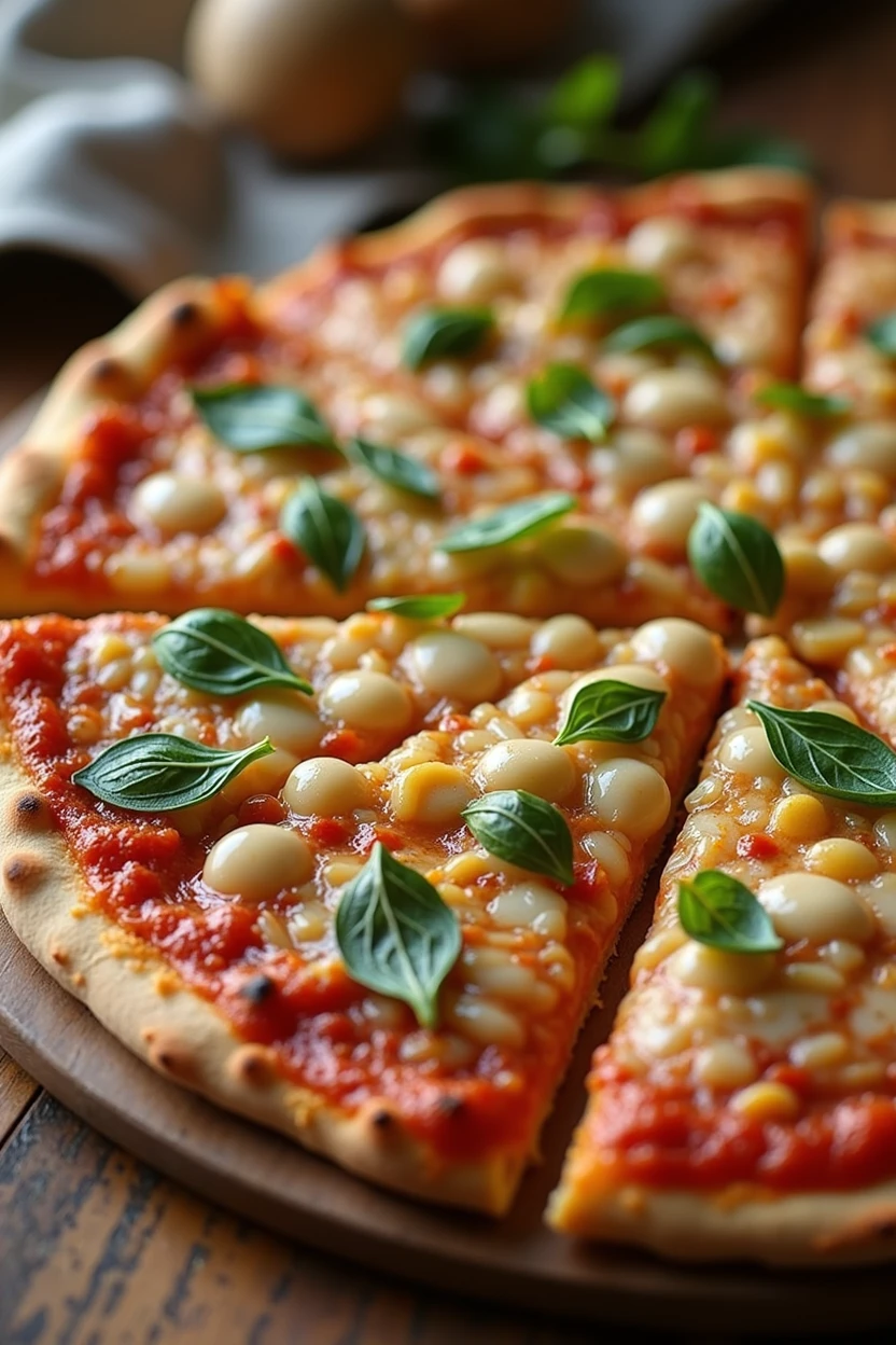 Pizza with loot of bean sprouts