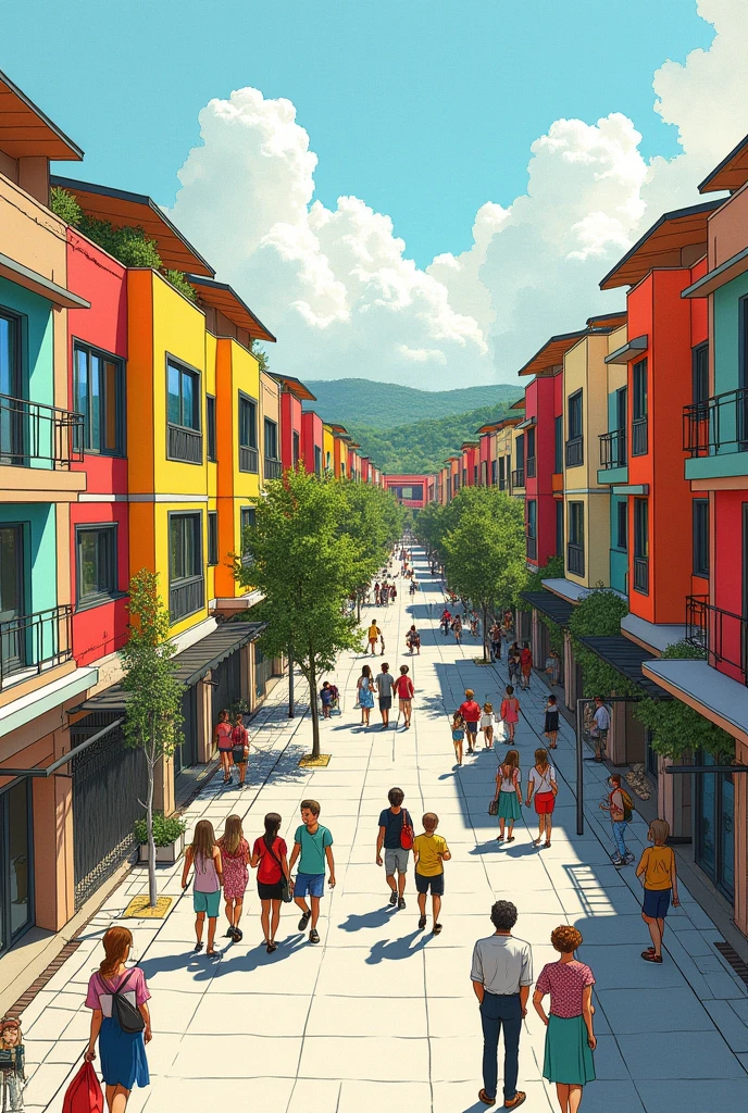 modern periphery without inequality, favela drawing