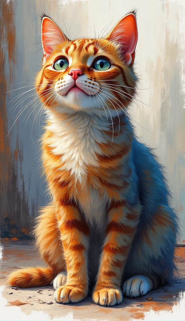 Un chat dans un salonFond de dessins au crayon audacieux avec des éléments grunge, 