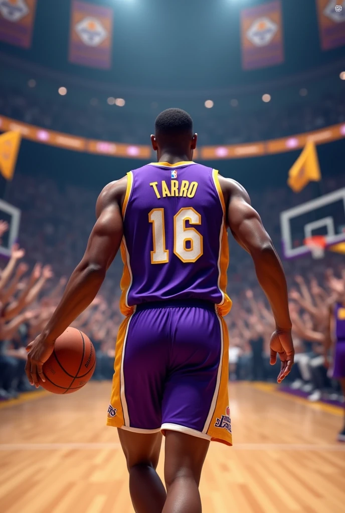 Basketball player number 16 Lakers jersey name tarro