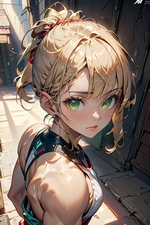 college woman;
Athletic and toned physique; naturally attractive with delicate features; long, wavy blonde hair often tied back; striking green eyes; fair skin with a light tan; best quality; soft blur background; trending on artstation; complex volumetric lighting; strong shadows; artistic lighting; dynamic; energetic vibe; realistic skin; specular highlights; micro-textures; highly detailed hair; police uniform